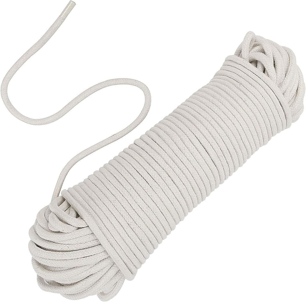 ZOENHOU Cotton Rope, 328 Feet, White, Natural, Clothesline, Strong, Laundry Line, DIY Crafts, Art