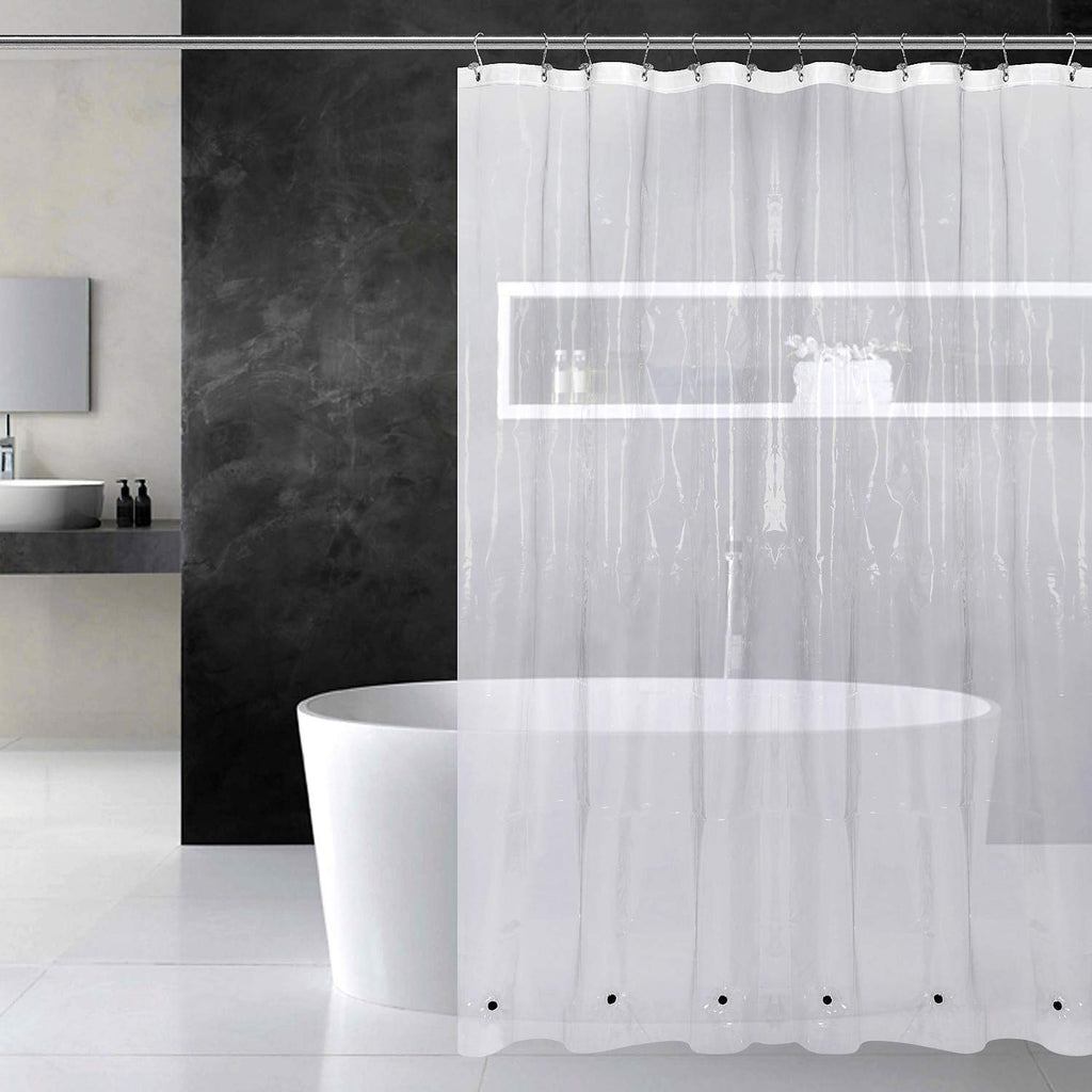 Barossa Design Heavy Duty Shower Curtain Liner with 6 Magnets, Clear, 72x72
