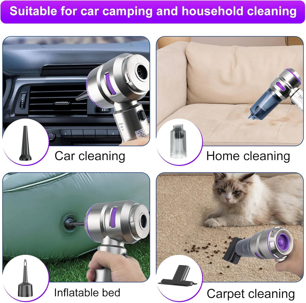 Car Vacuum Portable Cordless, 21000Pa Strong Suction Handheld Vacuum, 100W Auto Vac for Car