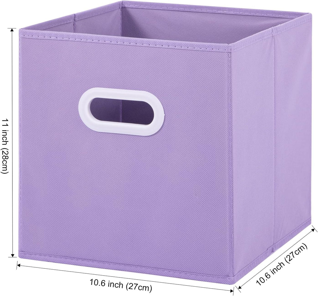 Stero Fabric Storage Cubes Bins, 11 inch Fun Colored Foldable Storage Baskets with Dual Plastic