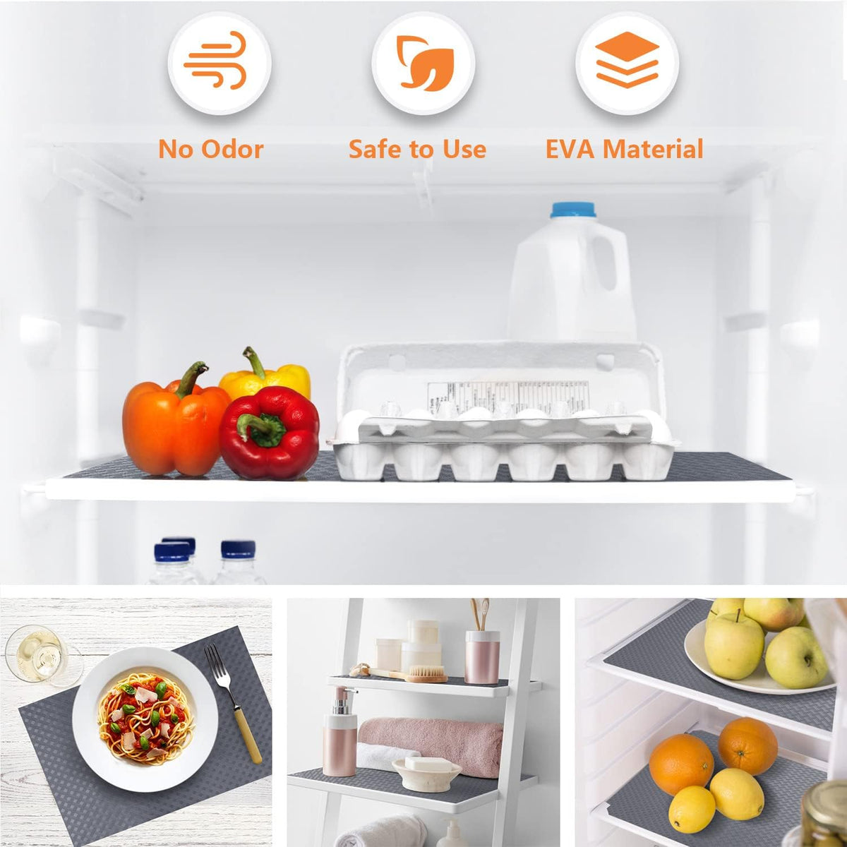 Shelf Liners for Kitchen Cabinets Refrigerator Liners Waterproof Kitchen Cupboard Liner Non-Slip