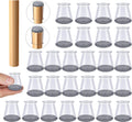 32 Pcs Chair Leg Protectors for Hardwood Floors, Silicone Felt Furniture Leg Cover Pad for