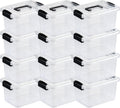 Nazhura Plastic Storage Bin, Stackable and Nestable Storage Boxes with White Lids and Secure