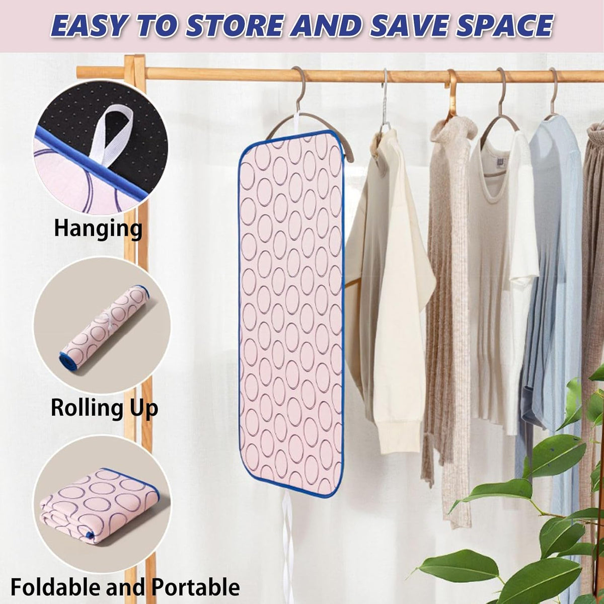 Portable Ironing Mat for Table Top Iron Pad for Countertop Thick Ironing Blanket Over The Door