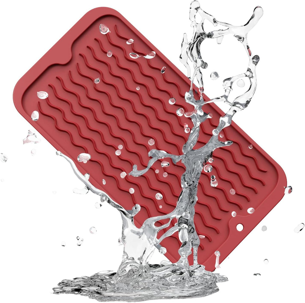 ZLR Silicone Dish Drying Mat for Kitchen Counter, Eco-Friendly Fast Dry Dish Mat, Easy Clean Multi