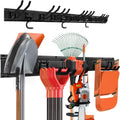 Garden Tool Rack Set, Garage Wall Organization Hanger with 3 Mop Holder and 6 Multi-Purpose Hooks