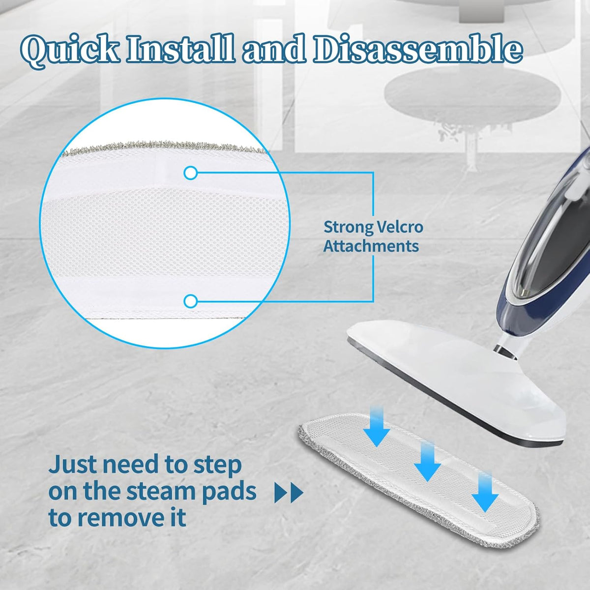 5 Pack Steam Mop Replacement Pads,Steam Mop Pads Compatible with GorFanty Steam Mop GF-6610B &