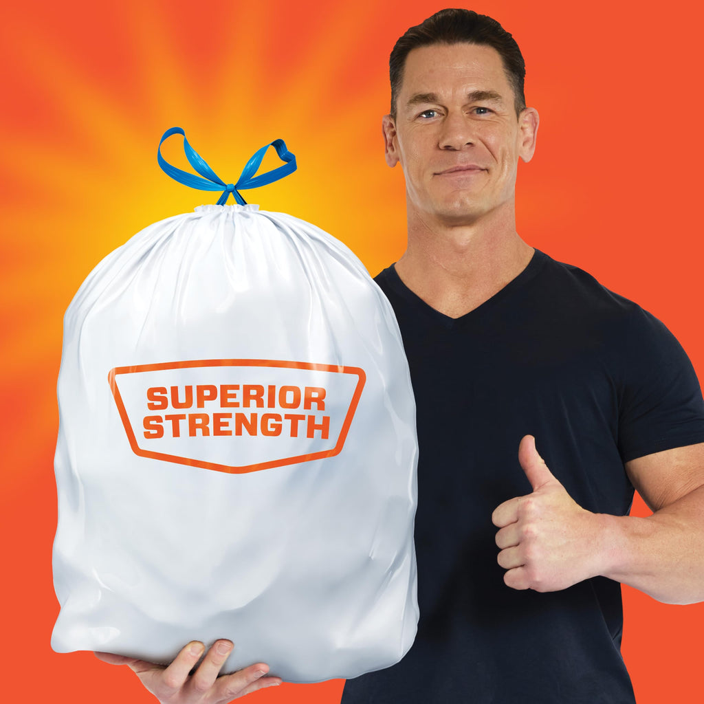 Hefty Strong 13G Tall Kitchen Trash Bags, White, Unscented, 120ct