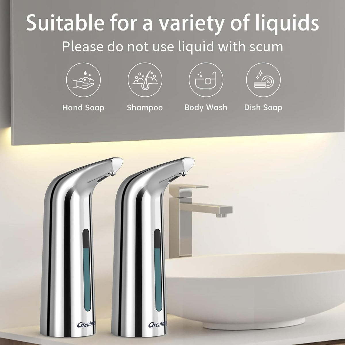 Convenient Automatic Soap Dispenser,4 Adjustable Levels Touchless Hand Sanitizer Pump with Infrared