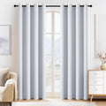 PONY DANCE Room Darkening Curtains for Bedroom - Solid Grommet Top Thermal Insulated Curtain Panels