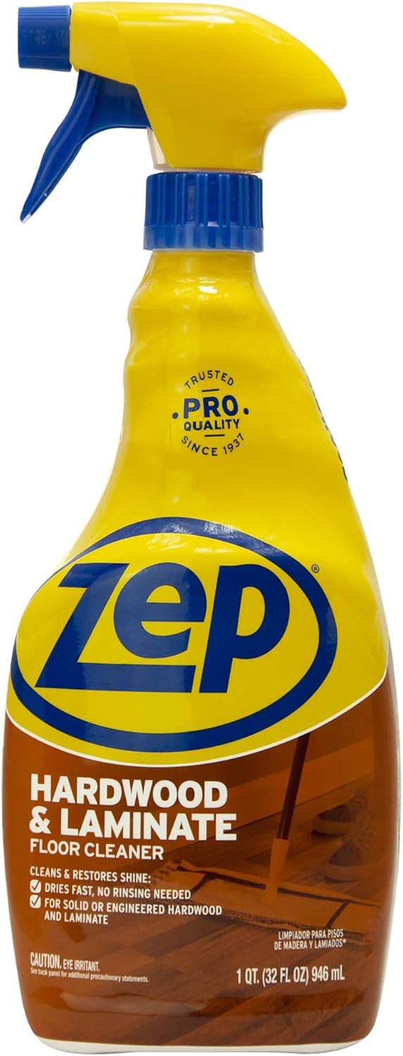 Zep Hardwood and Laminate Floor Cleaner - 32 Oz (Case of 4) - ZUHLF324 - Cleans Spots, Stains, and