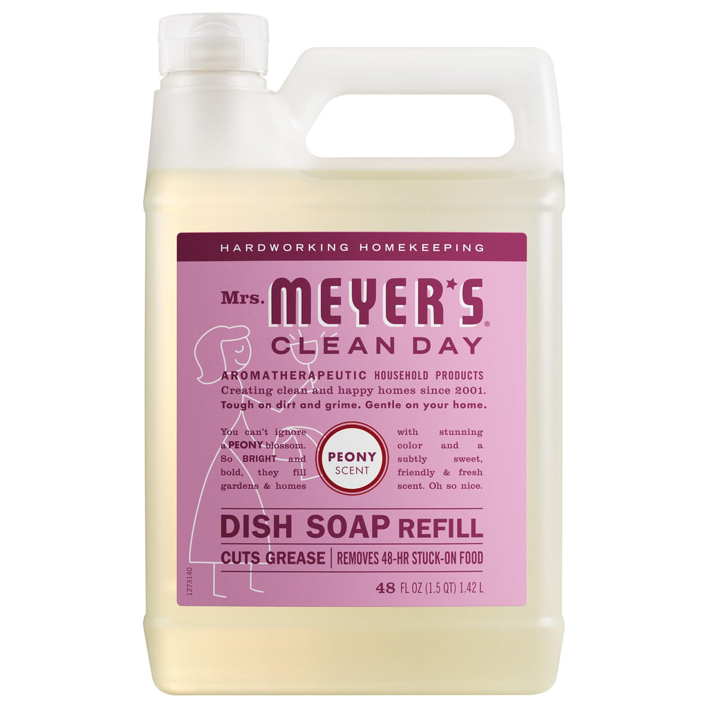 MRS. MEYER'S CLEAN DAY Liquid Dish Soap Refill, Peony, 48 fl. oz
