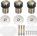 PATIKIL 3Set Round Door Stoppers, 60mm Stainless Steel Door Stop Doorstop Wedge Metal Cylinder Self