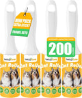 Extra Sticky Lint Roller for Pet Hairs 200 Sheets Lint Rollers for Travel 4 Pack Tough Paper, Small