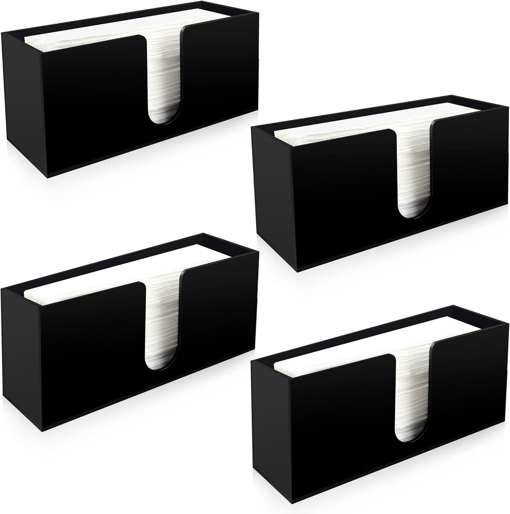 Paper Towel Holder for Countertop,Black Acrylic Napkin Dispenser-Multifold/C-Fold/Z-Fold Trifold