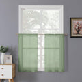 Tollpiz Sheer Tier Curtains Kitchen Linen Textured Half Curtain Sheers Light Filtering Rod Pocket