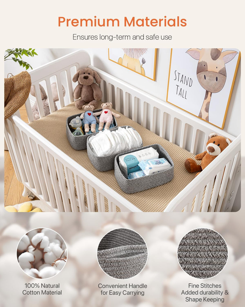 Small Woven Basket, 12 x 8 x 4.5 Inches, Storage Basket for Organizing, Cute Small Rope Shelf