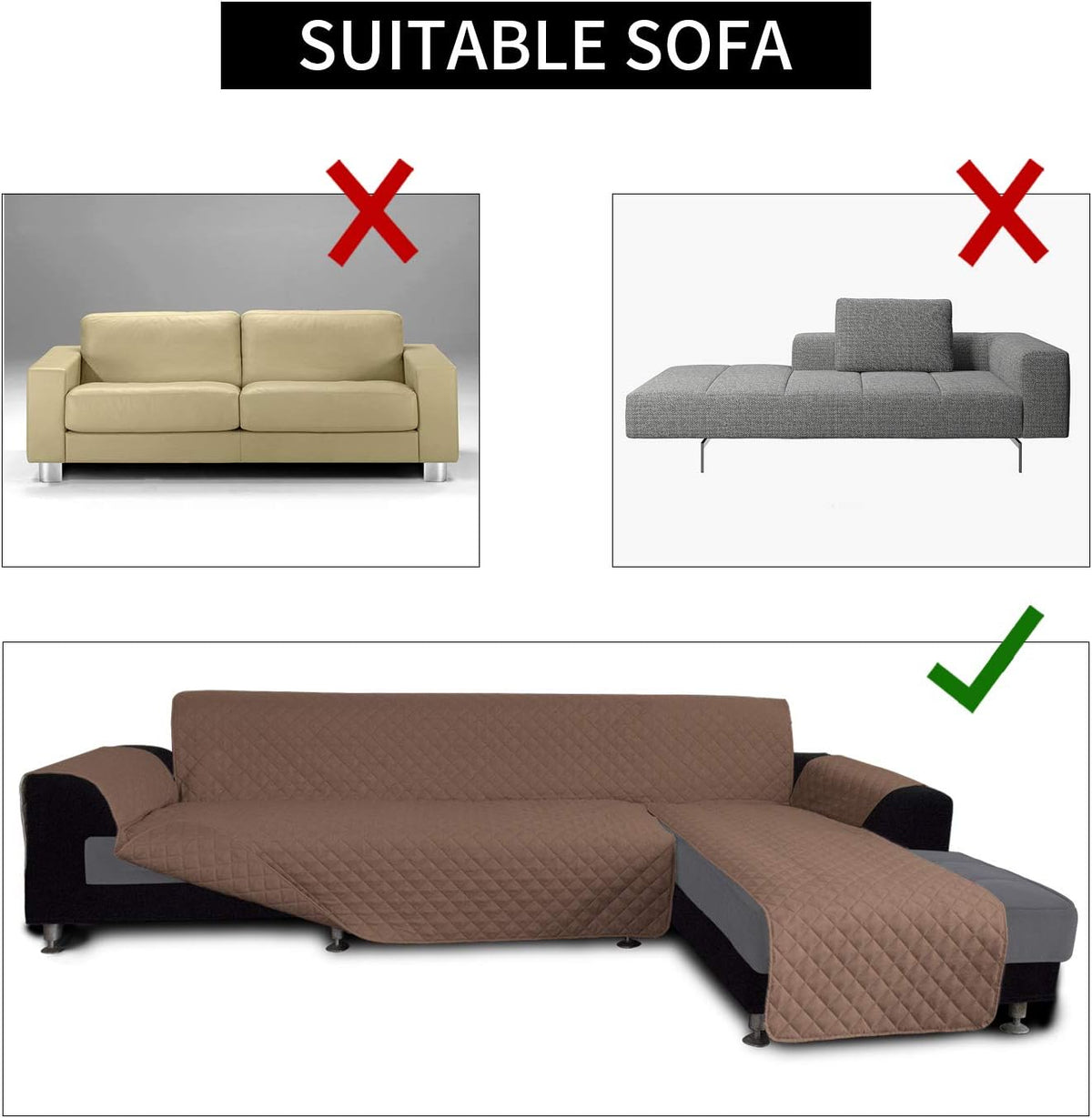 Easy-Going Sofa Slipcover L Shape Sofa Cover Sectional Couch Cover Chaise Lounge Slip Cover