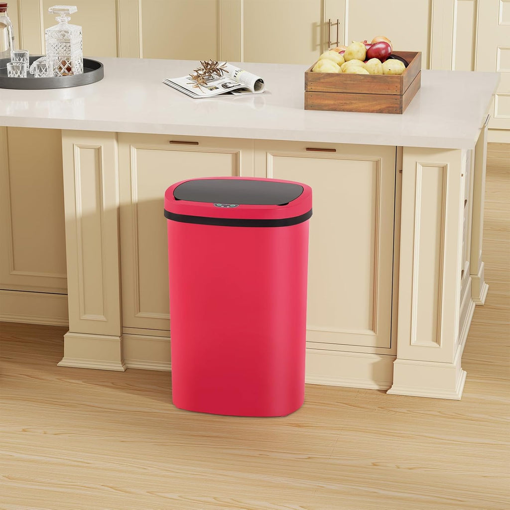 Automatic Motion Sensor Bathroom Trash Can with Lid, 13 Gallon Touchless Trash Bin, Smart Dog Proof