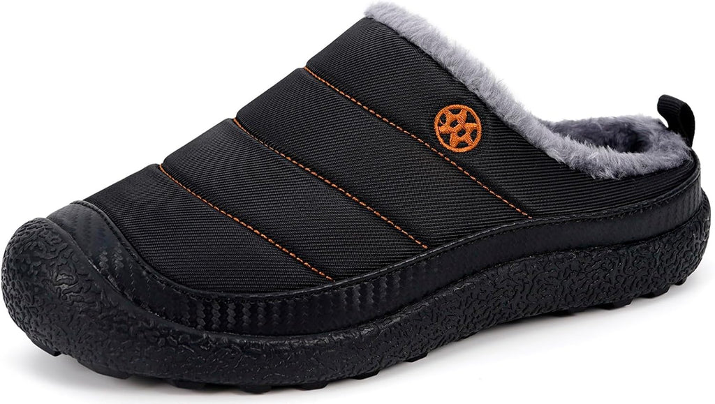 Womens Mens House Slippers Slip on Snow Winter Warm Fully Fur Lined Slippers Indoor Outdoor Shoes