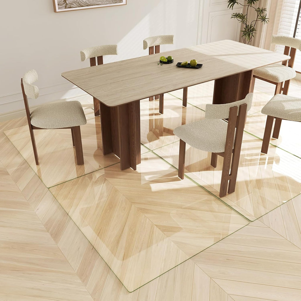 Koonmi Tempered Glass Chair Mat 40"x48" - Premium Office Chair Mat for Hardwood Floors & Low-Pile