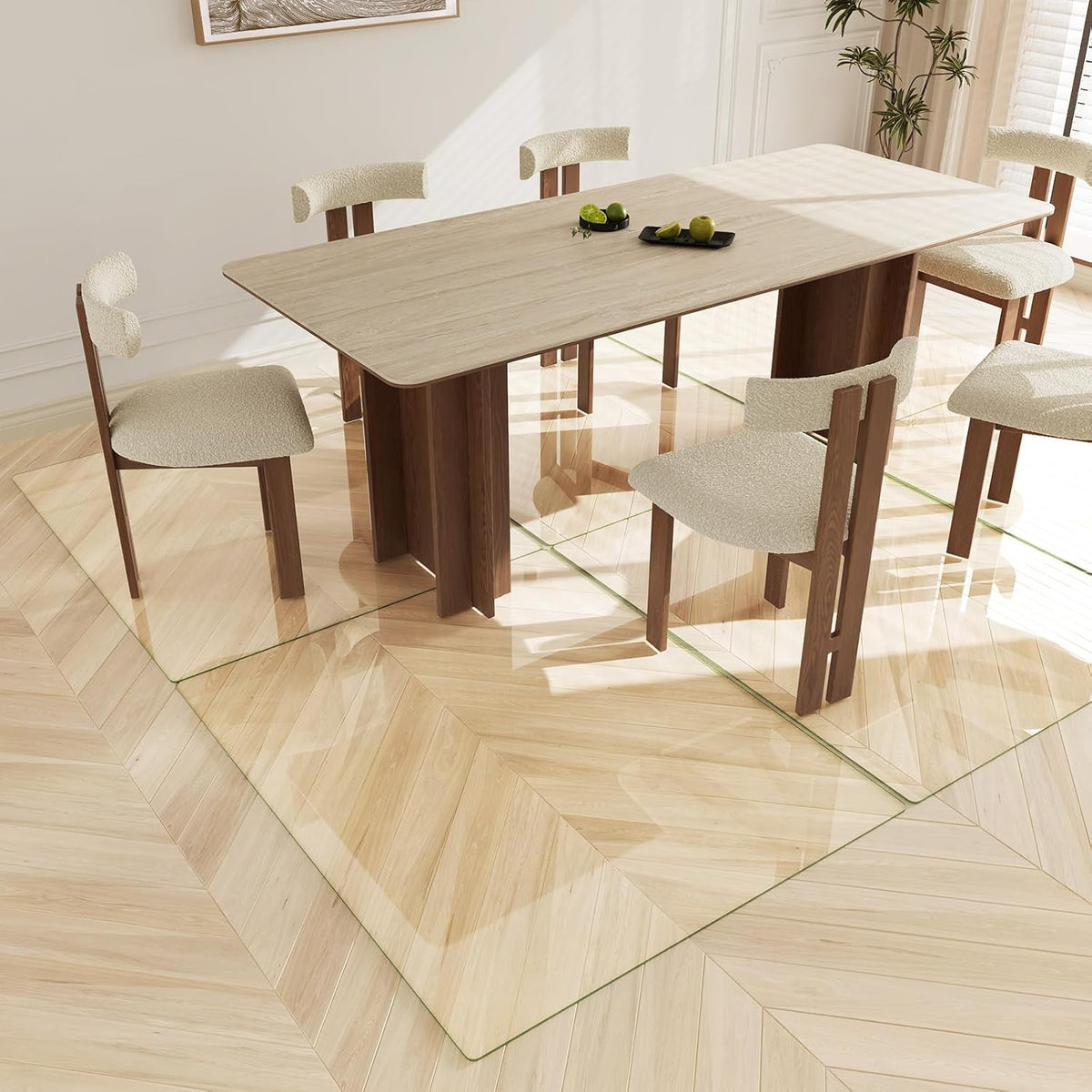 Koonmi Tempered Glass Chair Mat 40"x48" - Premium Office Chair Mat for Hardwood Floors & Low-Pile