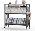 Book Carts 3 Tier 35.4x32x9.84 in Rolling Book Cart Large Capacity Bookshelf Storage Rack Mobile