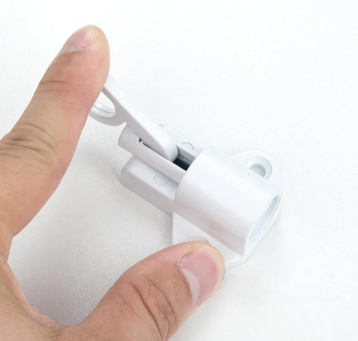 3 Packs Self-Closing Latches，White Spring Door Lock，Resilient Bolt Latch Aluminum Alloy Safety