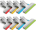 HOUSE AGAIN 8 Pack Stainless Steel Chip Bag Clips Covered with Silicone - NO More Sharp Edges
