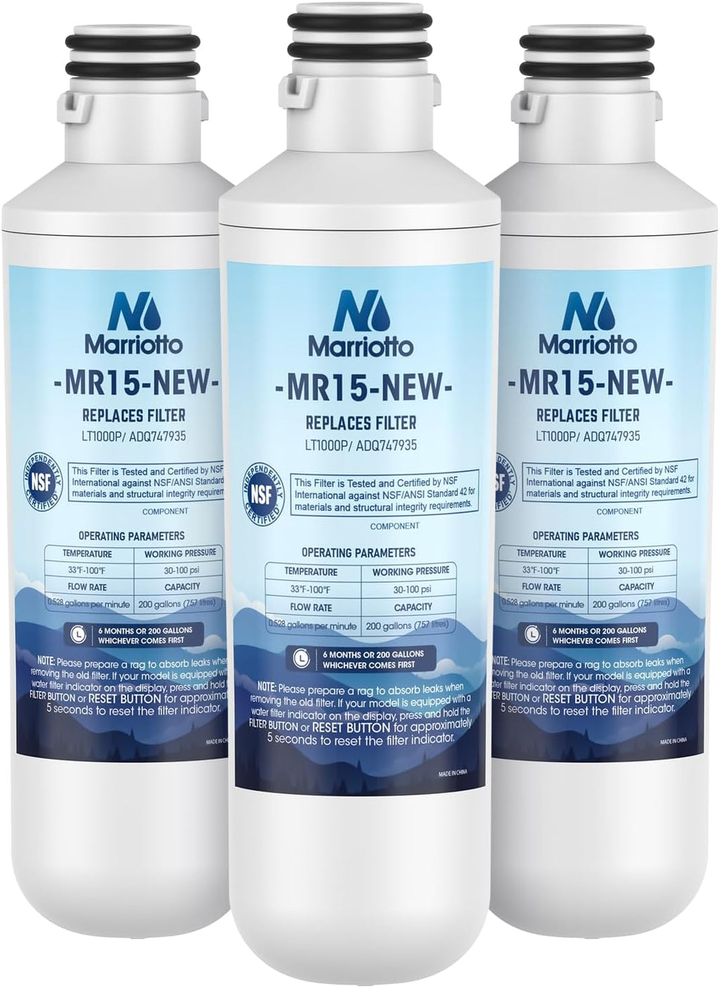 MARRIOTTO LT1000PC Refrigerator Water Filter, Water Filter ADQ747935 Compatible with LT1000PC