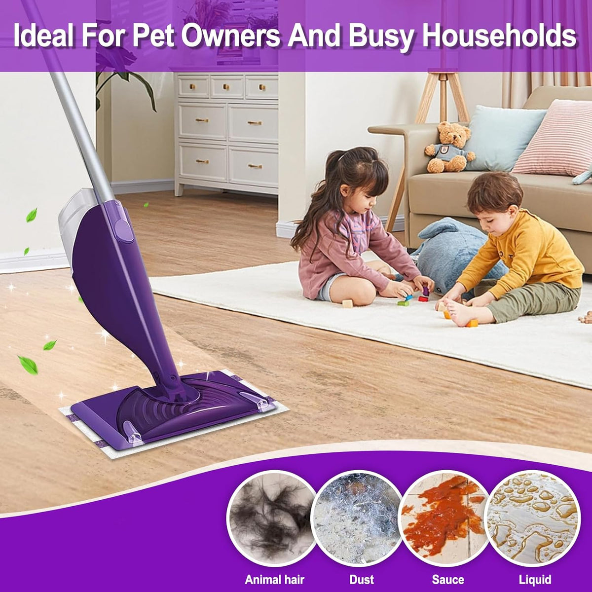 40 Count Disposable Wet Pads Refill for Wet Jet Spray Mop, Wet Jet Pads Refills for Multi Surface