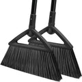 2PCS Heavy Duty Angle Broom, Long Pole Brooms for Indoor, Outdoor Sweeping, Kitchen to Courtyard
