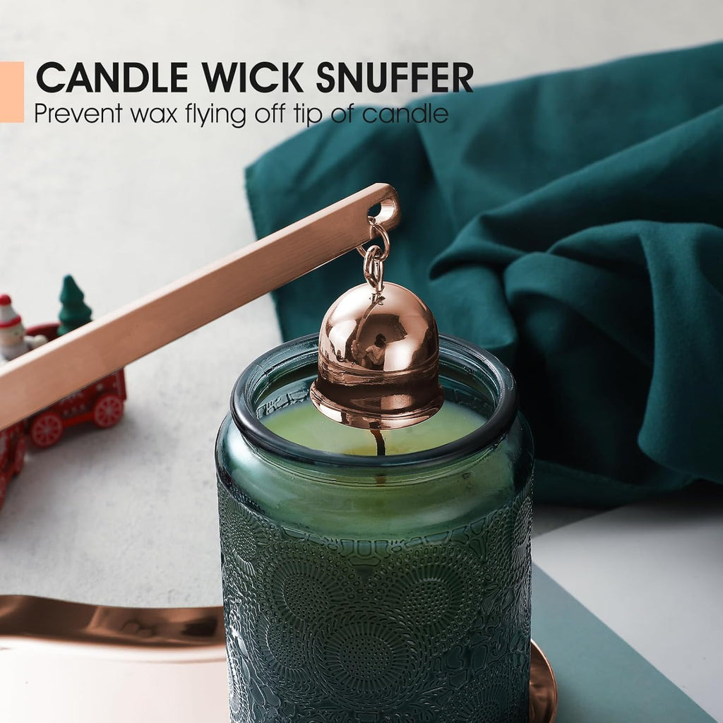 PATOISE 4 in 1 Candle Accessory Set, Candle Wick Trimmer Cutter Mini, Candle Snuffer, Candle Wick