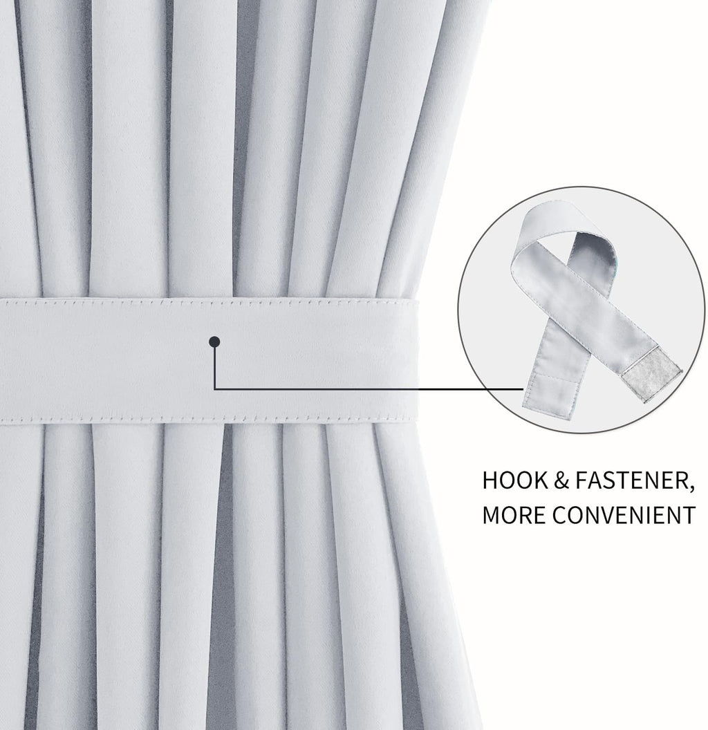 DWCN French Door Curtains – Rod Pocket Thermal Blackout Curtain for Doors with Glass Window