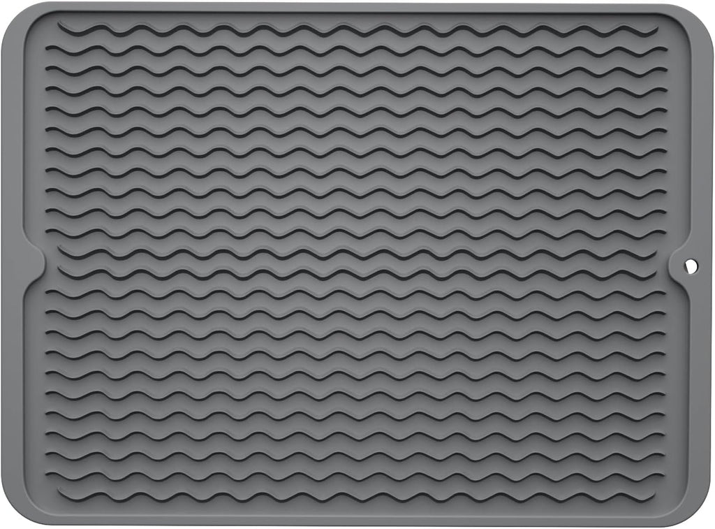 ZLR Silicone Dish Drying Mat for Kitchen Counter, Eco-Friendly Fast Dry Dish Mat, Easy Clean Multi