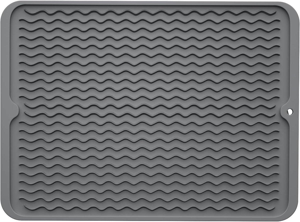 ZLR Silicone Dish Drying Mat for Kitchen Counter, Eco-Friendly Fast Dry Dish Mat, Easy Clean Multi