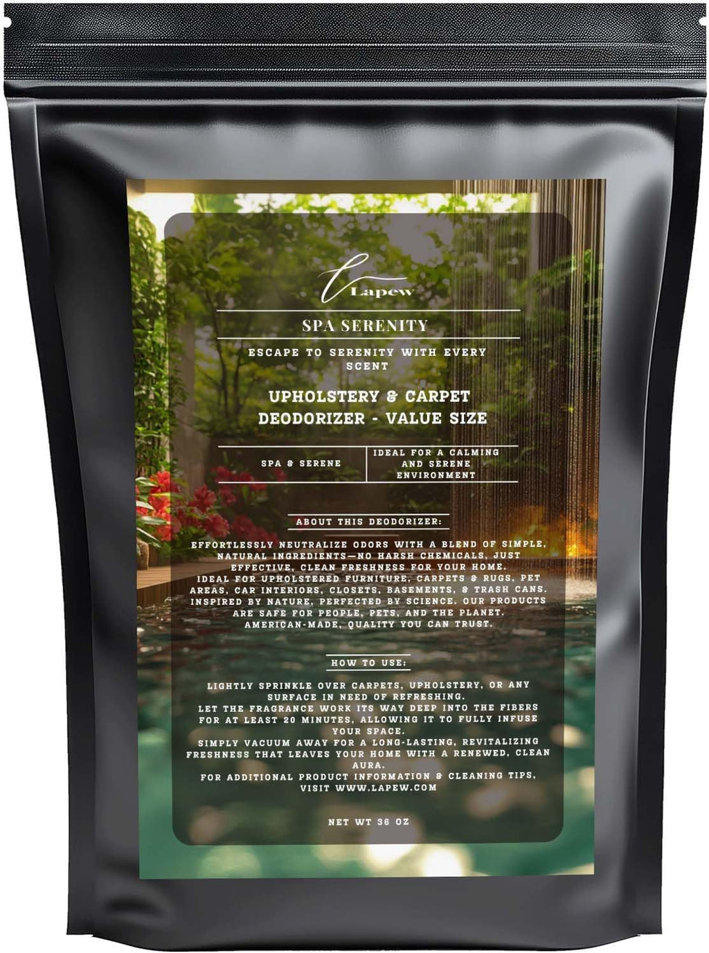Spa Serenity Carpet Freshener Powder Refill 36 oz | Powerful Odor Eliminator for Home | Upholstery