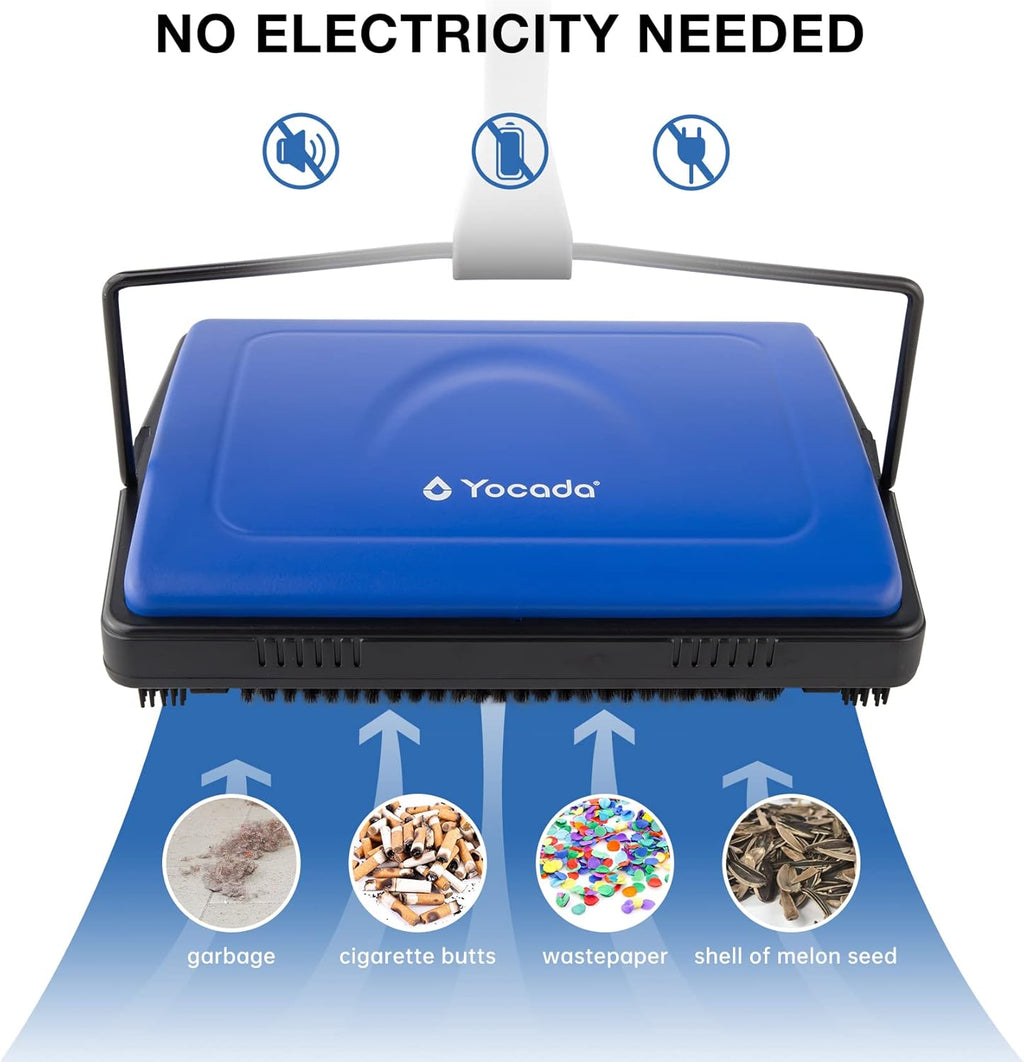 Yocada Carpet Sweeper Cleaner for Home Office Low Carpets Rugs Undercoat Carpets Pet Hair Dust