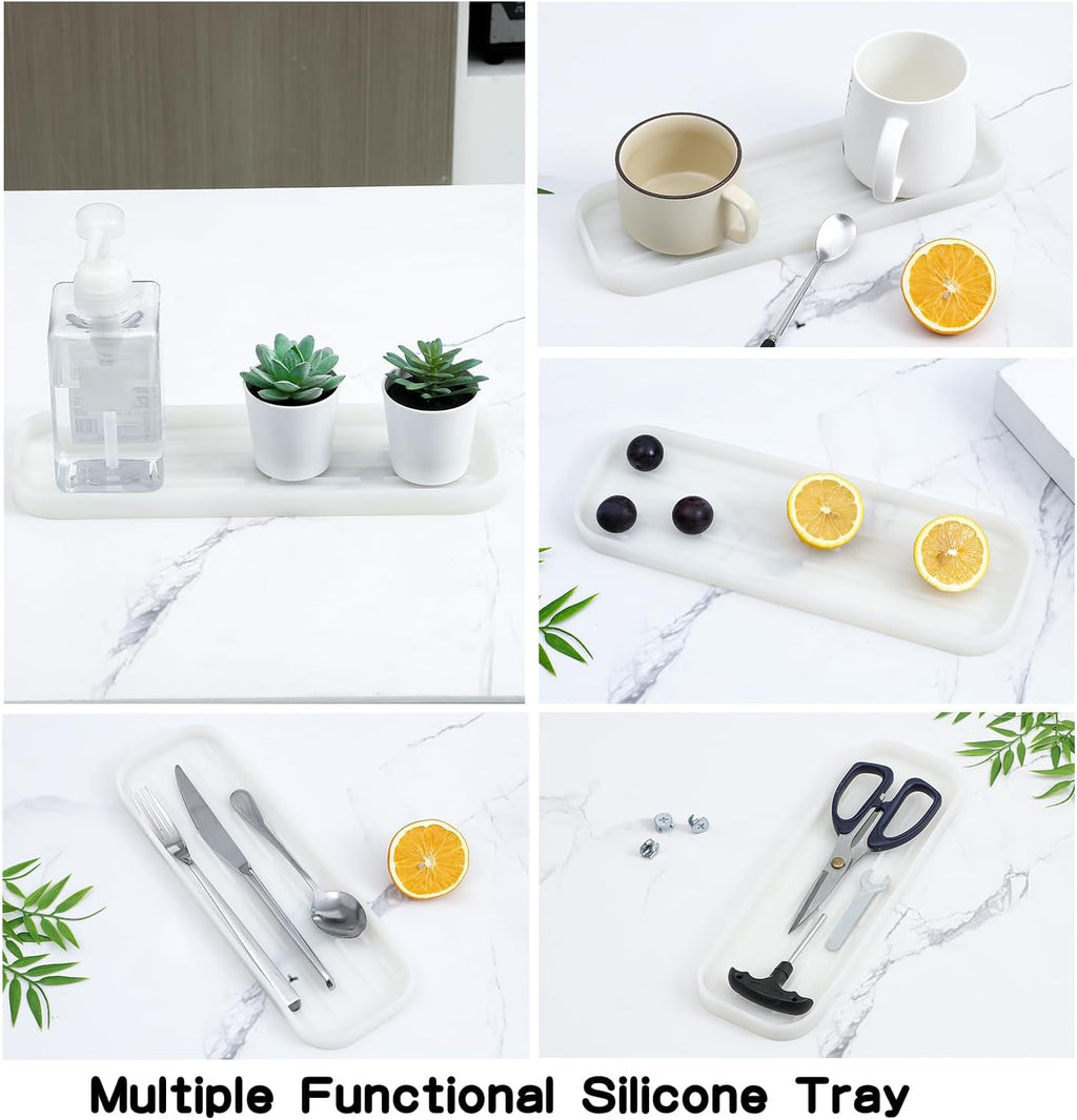 Silicone Kitchen Sink Organizer Tray for Multiple Usage,Easy Clean Sponges Holder for Kitchen