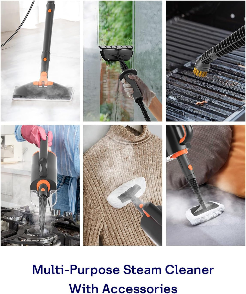 Steam Mop Cleaner with Detachable Handheld Steamer, 20 in 1 Wired Steam Cleaner with Multiple