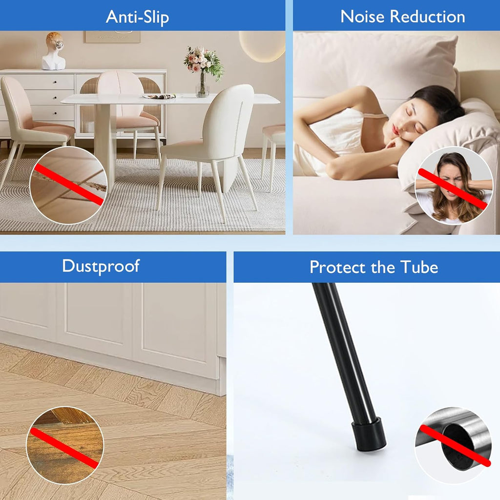 4 Pcs 3" Round Rubber Chair Leg Caps, PVC Table Leg Covers, Flexible & Anti-Slip Furniture Leg End