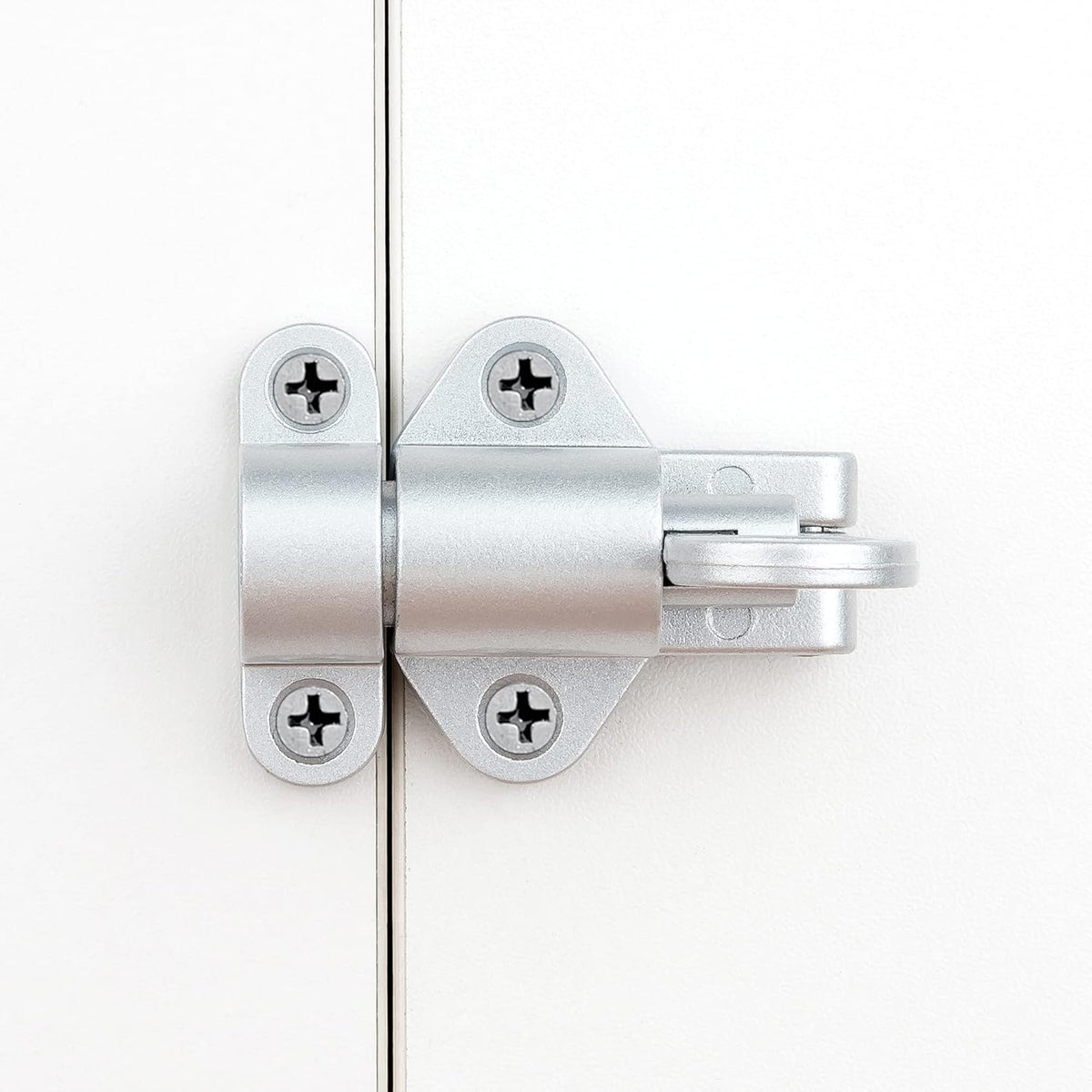 5 Packs Self-Closing Latches，Silver Gray Spring Door Lock，Resilient Bolt Latch Aluminum Alloy