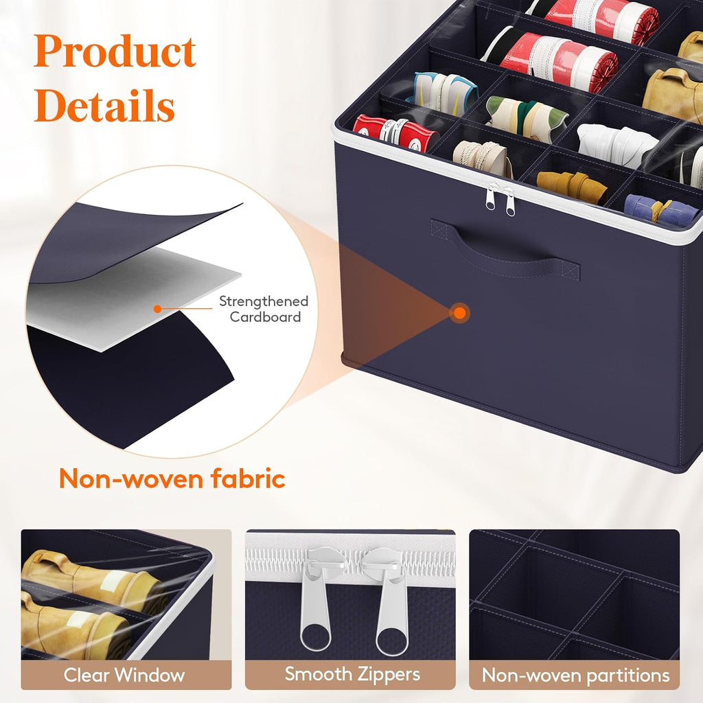 Lifewit Shoe Storage Organizer for Closet Fits 12-16 Pairs, Fabric Large Shoe Box Storage