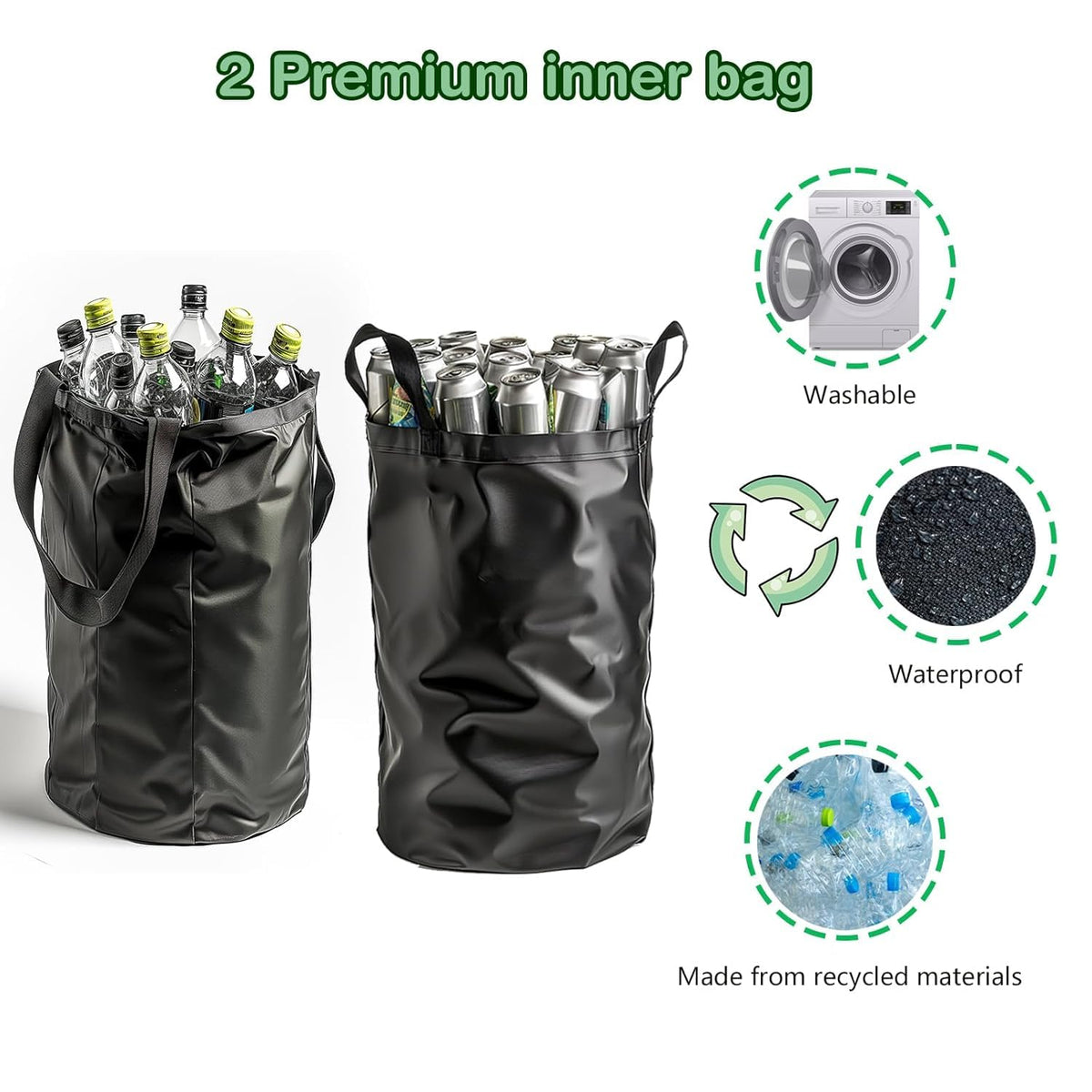 Recycling Bin for Kitchen Indoor Home, Large 100L/ 27 Gallon Recycle Bin with Lid Removeable