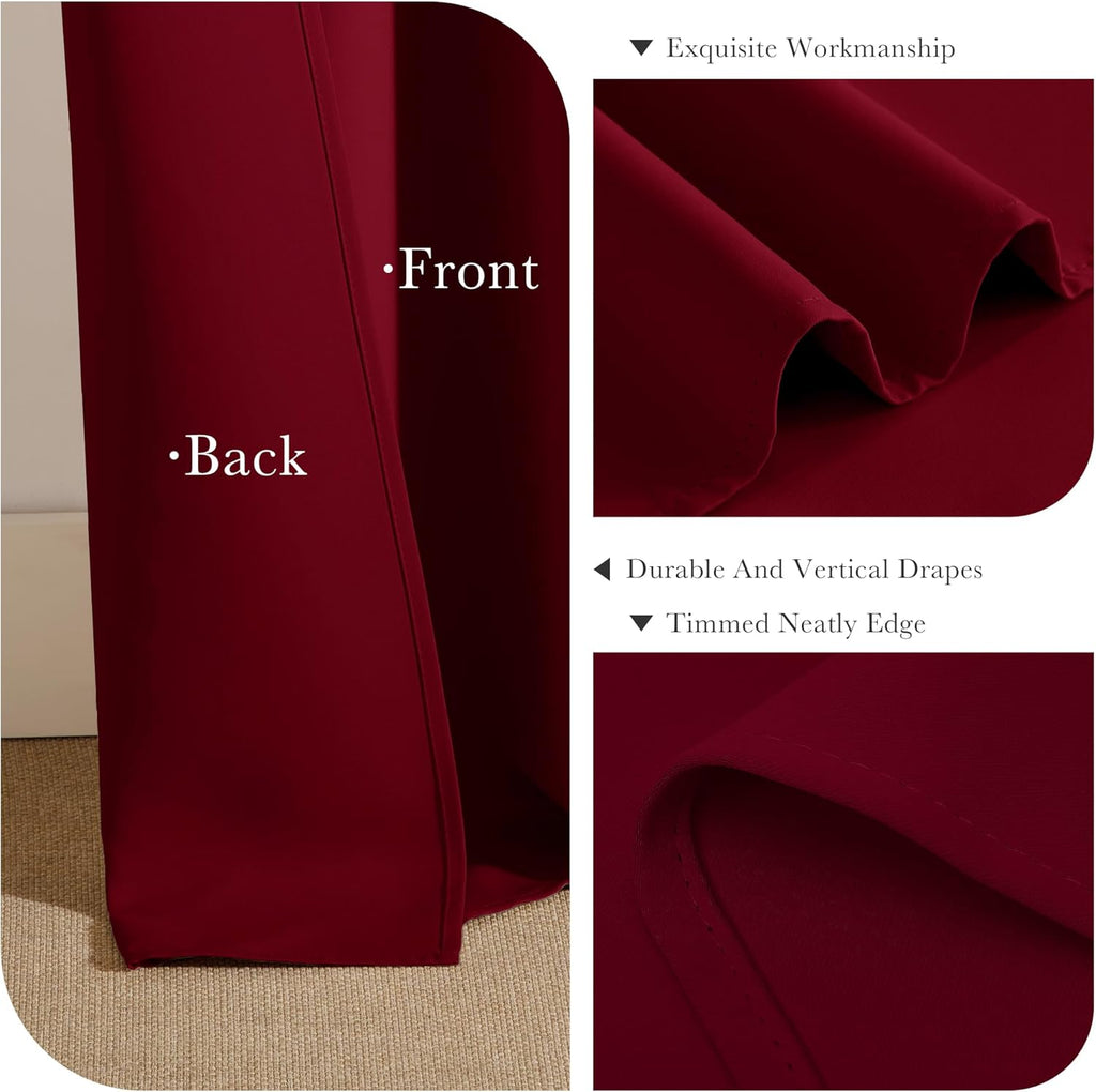 PONY DANCE Blackout Curtains for Bedroom - Double Pieces Thermal Insulated Drapes Noise Reducing