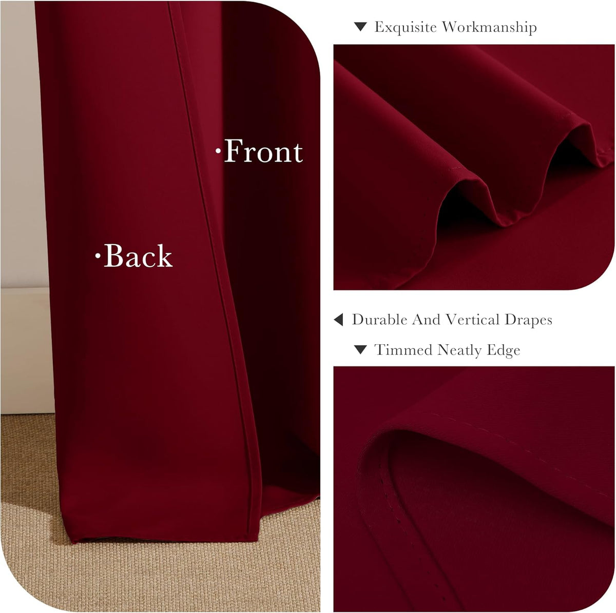PONY DANCE Blackout Curtains for Bedroom - Double Pieces Thermal Insulated Drapes Noise Reducing