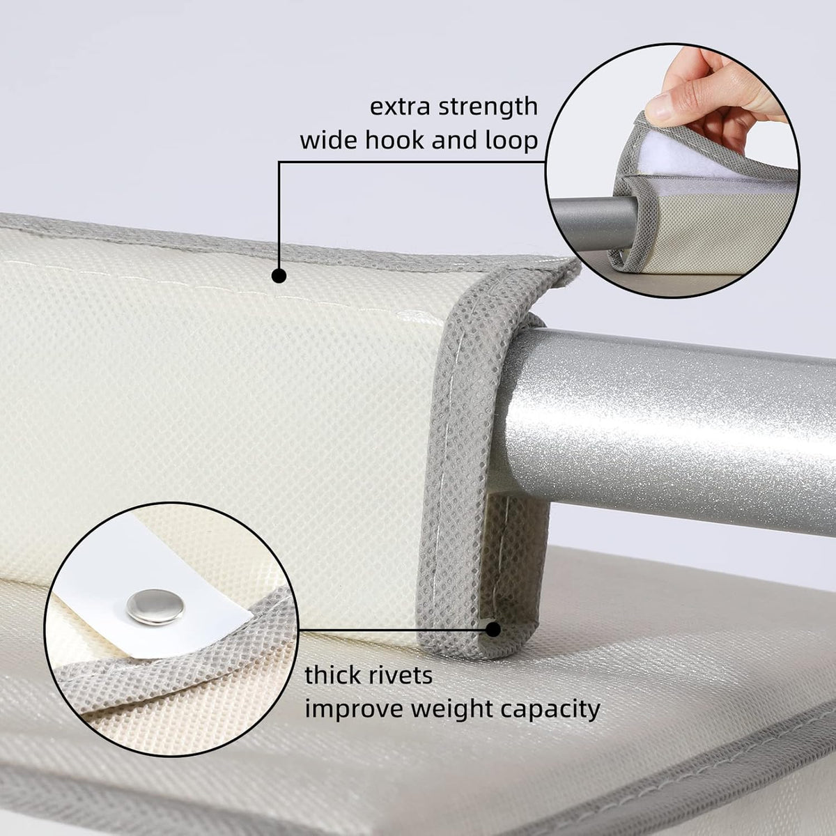 2 Packs Hanging Closet Organizer Storage, 3-Shelf Hanging Shelves for Closet, Closet Clothes