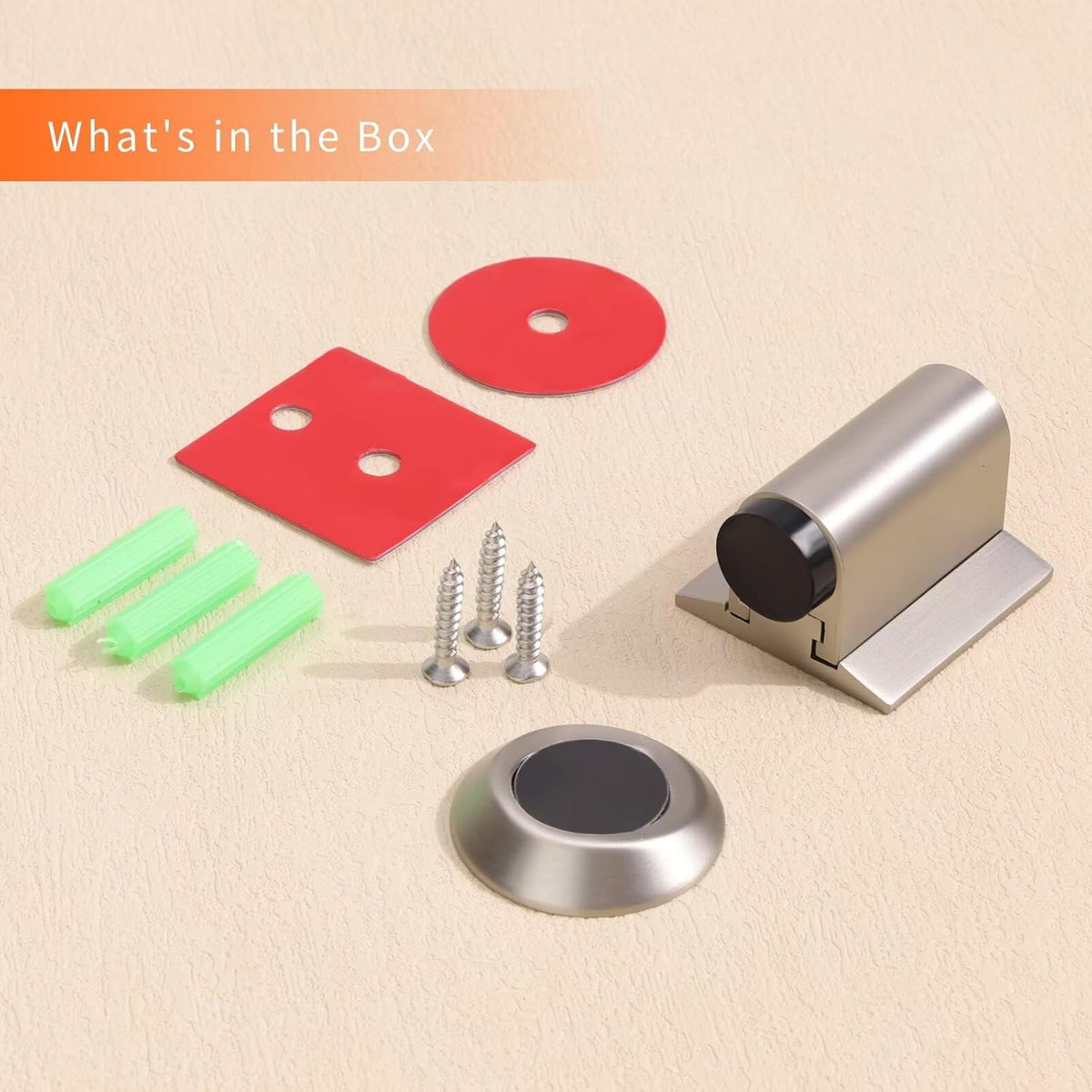 Bak Bo Magnetic Door Stoppers 2 Pack Bottom of Door Holder Keep Door Open No Drilling Magnet Floor