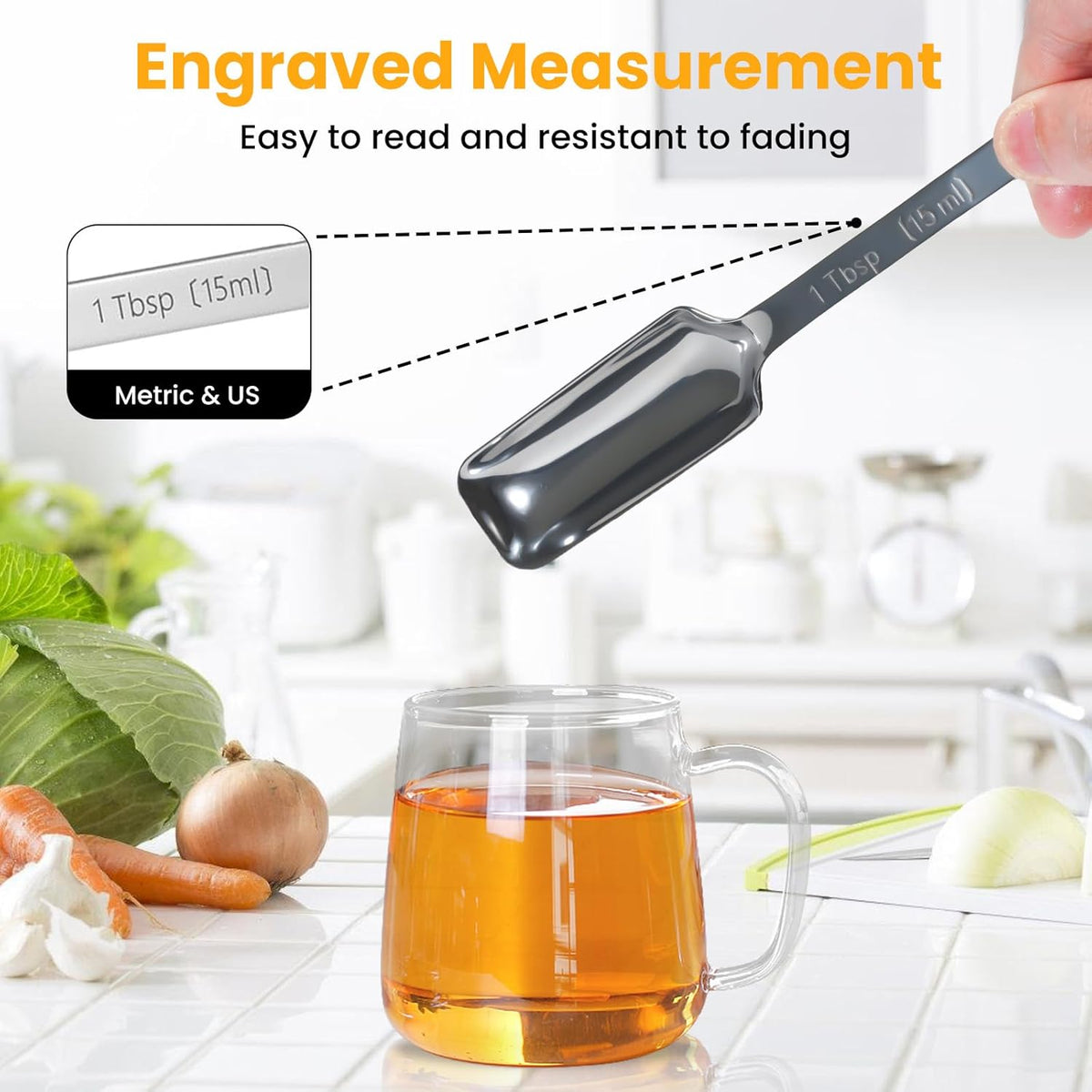 Stainless Steel Measuring Spoons Set of 11, Includes 6 Rectangular Measuring Spoons and 5 Tiny