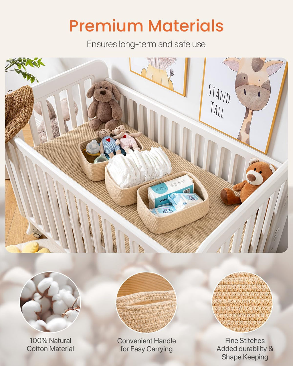 Small Woven Basket, 12 x 8 x 4.5 Inches, Storage Basket for Organizing, Cute Small Rope Shelf
